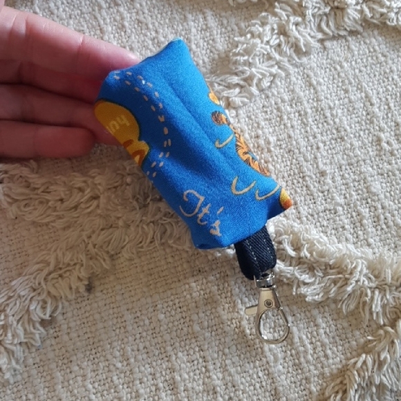 Doggy DOO Doggy Poo Bag Blue and Yellow Disney Winnie The Pooh Handsewn Pouch - Picture 3 of 5